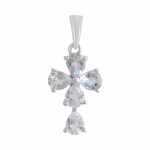 Серебряный крестик с топазом 1.82ct