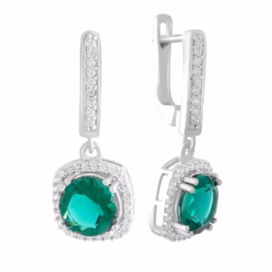 Серебряные серьги с аквамарином nano 3.294ct
