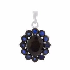 Серебряная подвеска с сапфиром 5.55ct