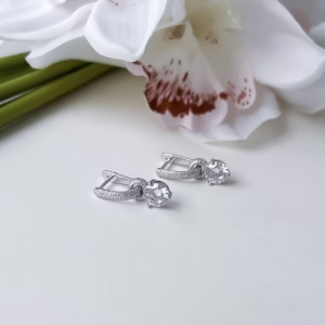 Серебряные серьги с фианитами