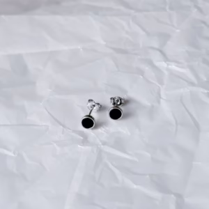 Серебряные серьги с ониксом