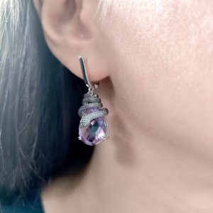 Серебряные серьги с аметистом 14.467ct