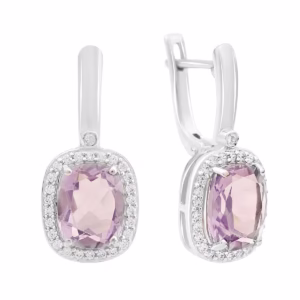 Серебряные серьги с аметистом 5.995ct