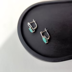 Серебряные серьги с изумрудом 1.189ct