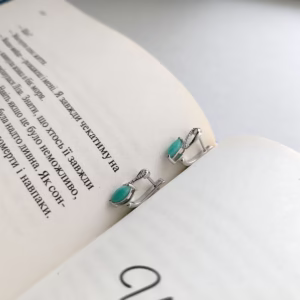 Серебряные серьги с изумрудом 1.189ct