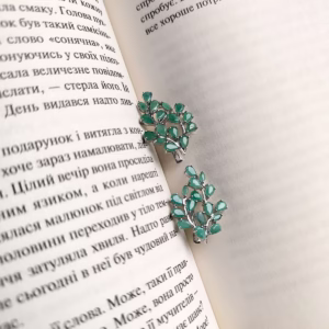 Серебряные серьги с изумрудом 5.48ct