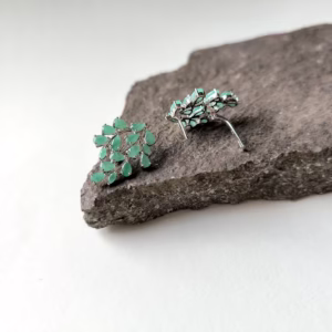 Серебряные серьги с изумрудом 5.48ct