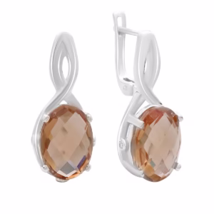 Серебряные серьги с султанитом 3.838ct