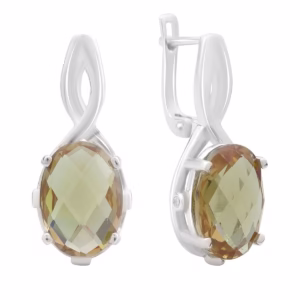 Серебряные серьги с султанитом 3.838ct