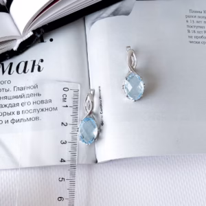 Серебряные серьги с топазом 12.97ct