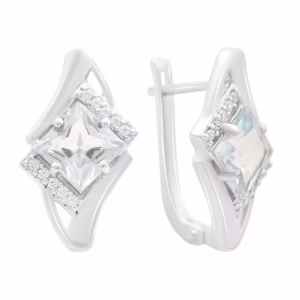Серебряные серьги с топазом 4.425ct