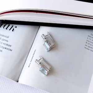 Серебряные серьги с топазом 7.993ct