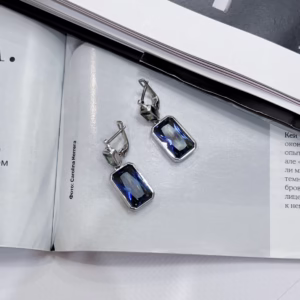 Серебряные серьги с мистик топазом 21.558ct