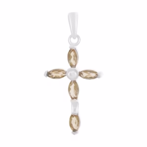 Серебряный крестик с султанитом 1.365ct
