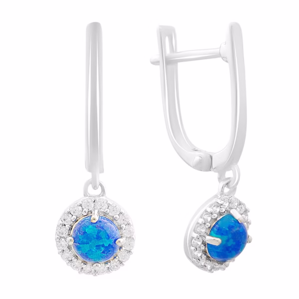Серебряные серьги с опалом 0.98ct