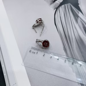 Серебряные серьги с султанитом 7.51ct