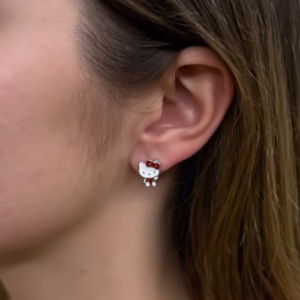 Серебряные серьги с емаллю