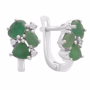 Серебряные серьги с изумрудом