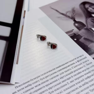 Серебряные серьги с емаллю