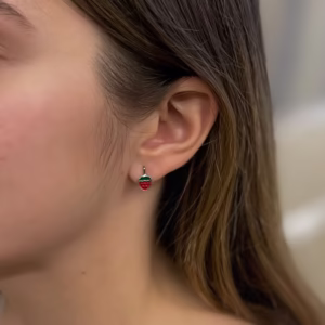 Серебряные серьги с емаллю