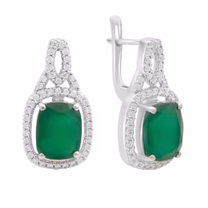 Серебряные серьги с агатом 6.537ct