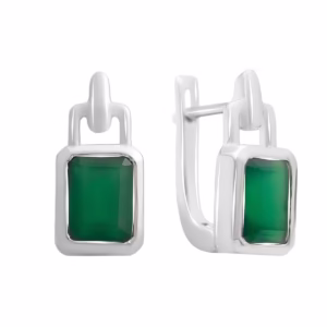 Серебряные серьги с агатом 2.938ct
