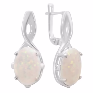 Серебряные серьги с опалом 4.429ct