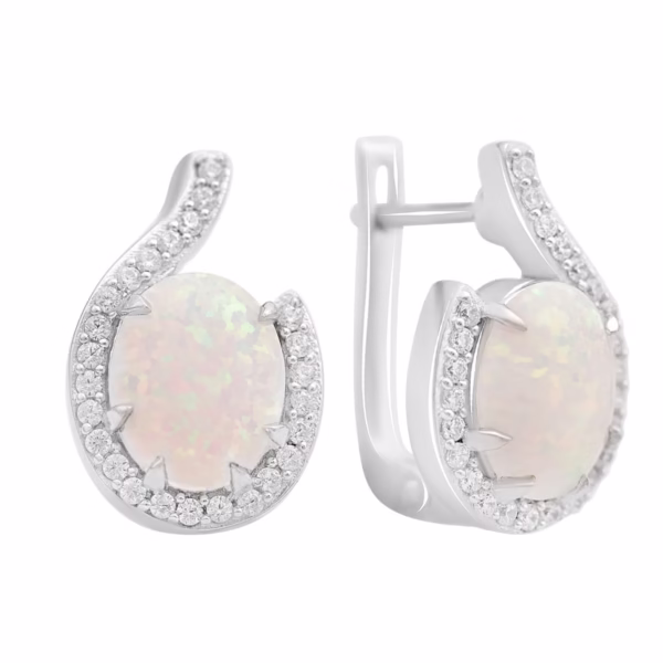Серебряные серьги с опалом 2.633ct