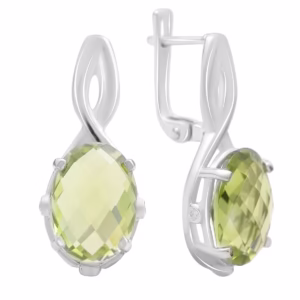 Серебряные серьги с хризолітом 12.975ct