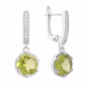 Серебряные серьги с хризолітом 5.637ct
