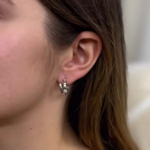 Серебряные серьги с фианитами