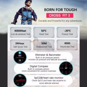 Смарт часы North Edge CrossFit GPS Black с компасом - Зображення 14