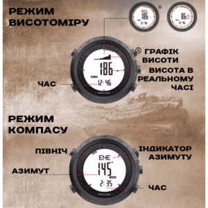 Мужские часы North Edge Desert 5BAR с компасом - Зображення 11