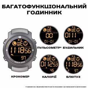 Мужские часы North Edge Laker Black 5BAR - Зображення 9