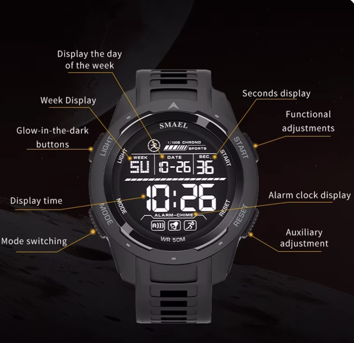 Мужские часы Smael Brutto Pro - Зображення 2