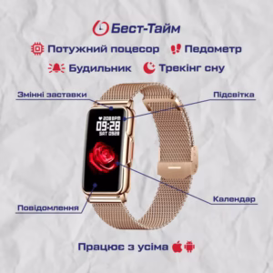 Смарт часы Smart Mioband Nano+ Gold, 2 ремешка - Зображення 5